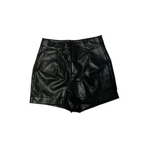 SHEIN black faux leather shorts Sz M (6)